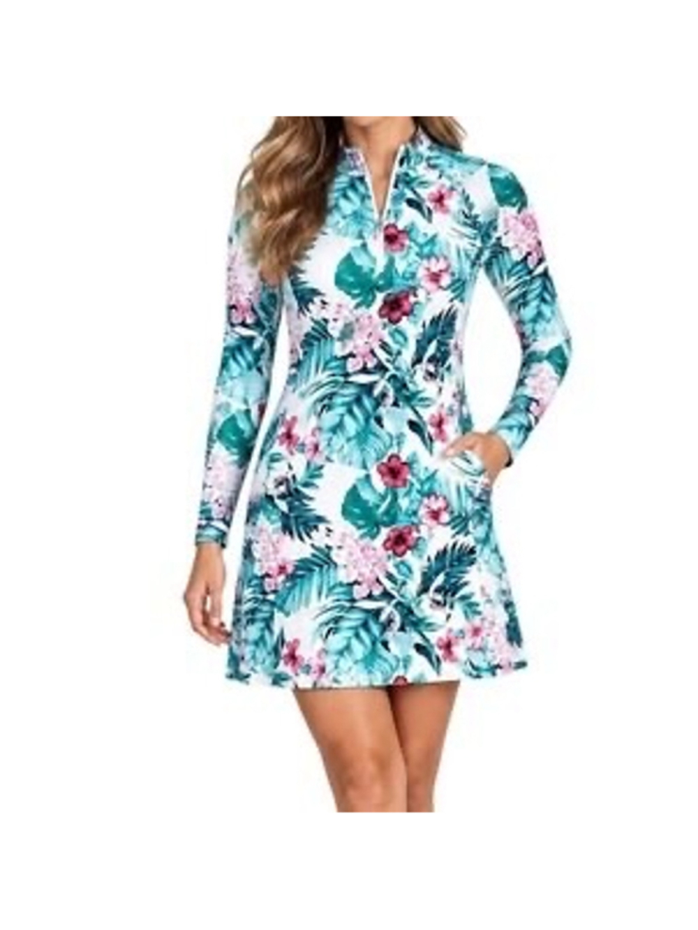 Tommy Bahama Golf & Tennis Long Sleeve Quarter-Zip Dress Size M